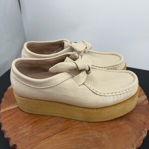 Loeffler Randall Women's Beige Leather Tabitha Chukka Shoes Sz 9 US Crepe Sole